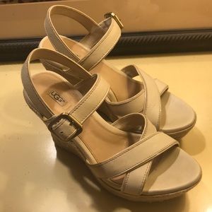 UGG Women’s wedge sandal, nearly new. Worn twice.